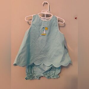 Little English Aqua Sailboat Matching Set